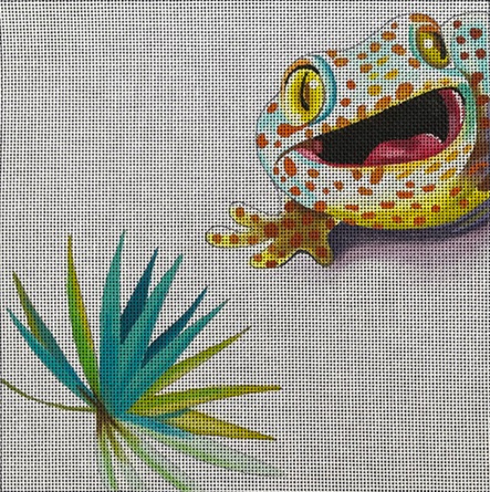 click here to view larger image of Gecko and Palm (hand painted canvases)