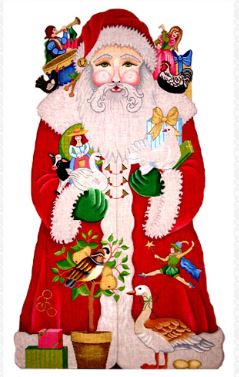 click here to view larger image of 12 Days of Christmas Santa - 13M (hand painted canvases)