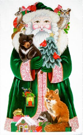click here to view larger image of Woodland Santa  - 13M (hand painted canvases)