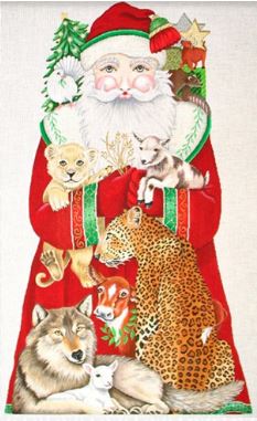click here to view larger image of Peaceable Kingdom Santa - 13M (hand painted canvases)