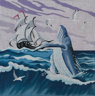 click here to view larger image of Whale/Ship (hand painted canvases)