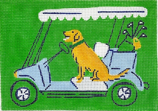 click here to view larger image of Golf Cart Pup (hand painted canvases 2)