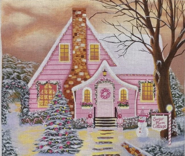 click here to view larger image of Sugar Plum Cottage (hand painted canvases)