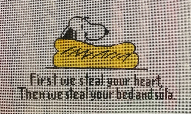 click here to view larger image of Snoopy in Bed (hand painted canvases)