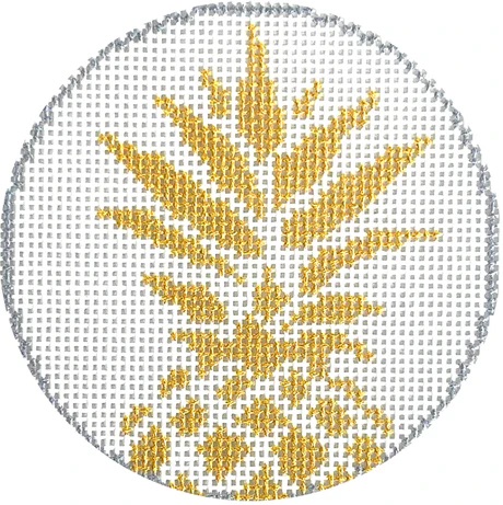 click here to view larger image of Pineapple/White Round (printed canvas)