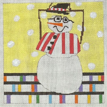 click here to view larger image of Candy Stripe Snowman (hand painted canvases)