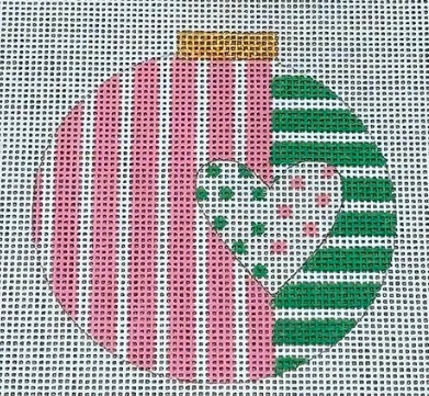 click here to view larger image of Pink/Green Ornament (hand painted canvases)