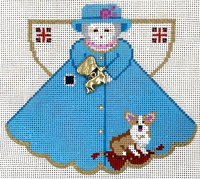 click here to view larger image of Queen and Her Corgi w/Charm (hand painted canvases)