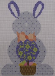 click here to view larger image of Blue w/Dots Bunny  (hand painted canvases)