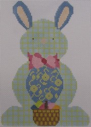 click here to view larger image of Blue and Yellow Plaid Bunny  (hand painted canvases)