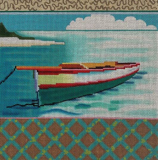 click here to view larger image of Caribbean Boat (hand painted canvases)