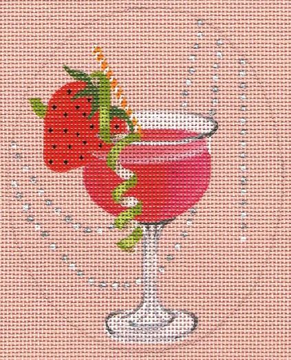 click here to view larger image of Summer Sips - Strawberry Daiquiri (hand painted canvases)
