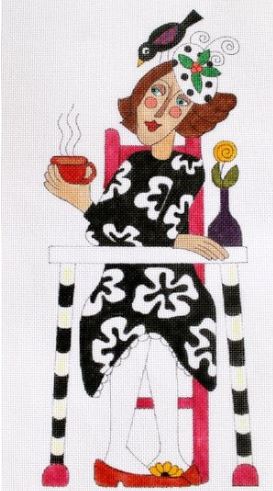 click here to view larger image of Tea Time for Petunia  (hand painted canvases)