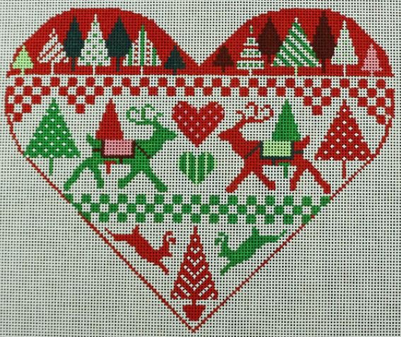click here to view larger image of Christmas Heart (hand painted canvases)