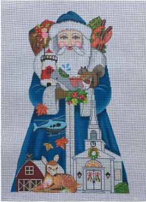 click here to view larger image of New England Santa  (hand painted canvases)