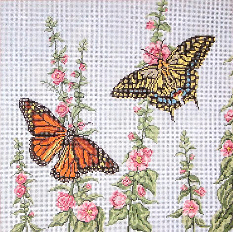 click here to view larger image of Butterfly Garden Square (hand painted canvases)