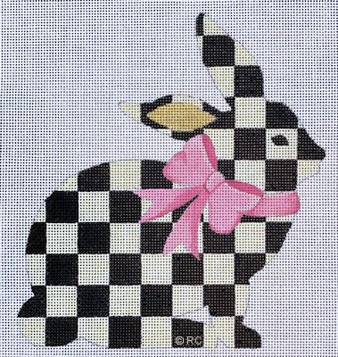 click here to view larger image of Checkered Bunny (hand painted canvases)