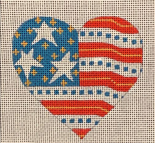 click here to view larger image of Flag Heart (hand painted canvases)