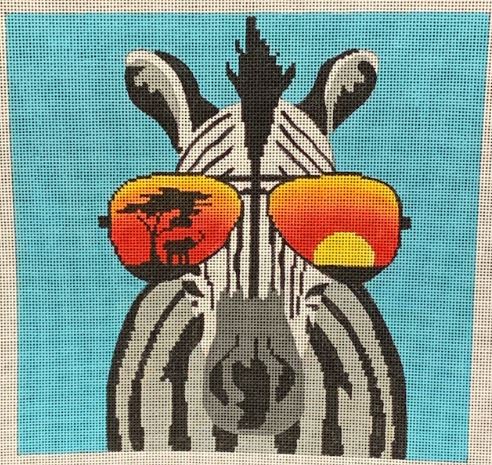 click here to view larger image of Sunglasses Zebra (hand painted canvases)