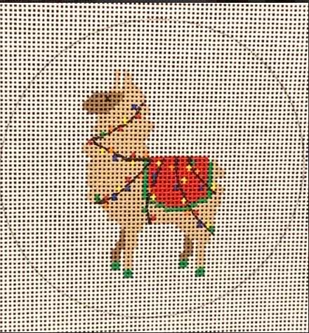 click here to view larger image of Llama Christmas Lights (hand painted canvases)