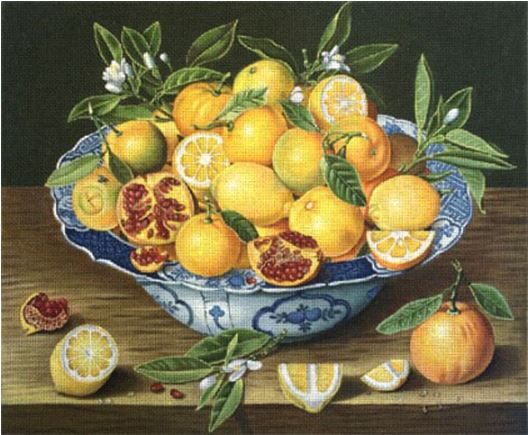 click here to view larger image of Citrus & Pomegranate (hand painted canvases)