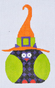 click here to view larger image of Purple Checkered Witch Owl (hand painted canvases)