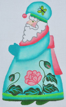click here to view larger image of Peony Santa  (hand painted canvases)