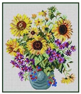 click here to view larger image of Sunflowers in a Vase (hand painted canvases)