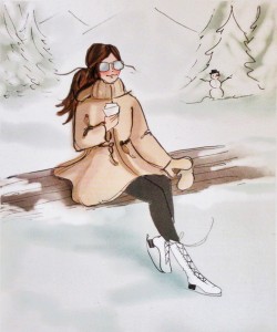 click here to view larger image of Ice Skater Takes a Break (hand painted canvases)