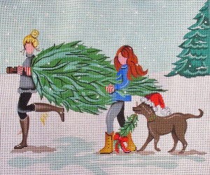 click here to view larger image of Carrying the Christmas Tree (hand painted canvases)