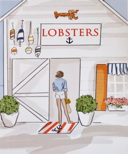 click here to view larger image of Lobsters (hand painted canvases)