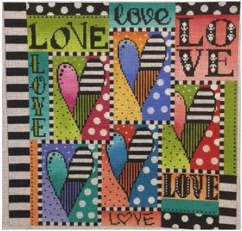 click here to view larger image of Hearts in Love (hand painted canvases)