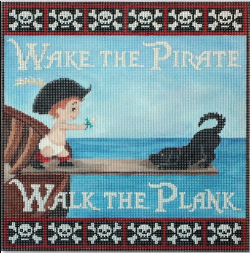 click here to view larger image of Wake the Pirate - Walk the Plank (hand painted canvases)
