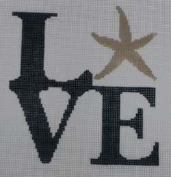 click here to view larger image of Love with Starfish (hand painted canvases)
