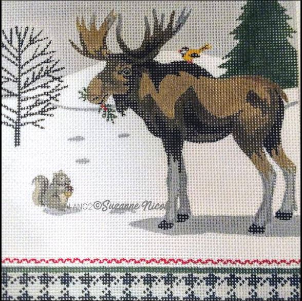 click here to view larger image of Winter Moose (hand painted canvases)