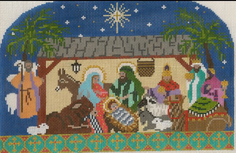 click here to view larger image of Christ is Christmas - Manger Scene (hand painted canvases)