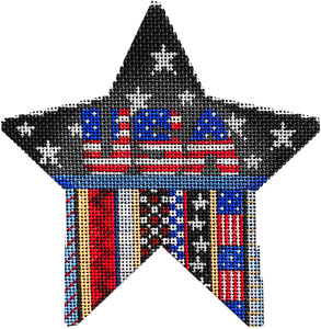 click here to view larger image of USA Stars Star Large (hand painted canvases)