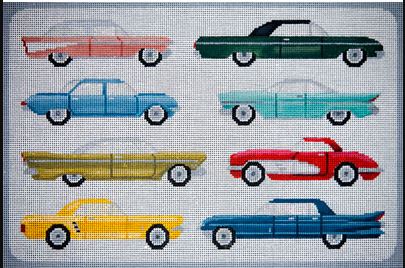 click here to view larger image of American Cars from the 1960's (hand painted canvases)