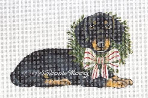 click here to view larger image of Christmas Dachshund Standup (hand painted canvases)