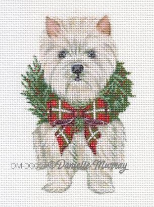 click here to view larger image of Christmas Westie Ornament (hand painted canvases)
