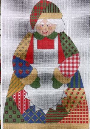 click here to view larger image of Patchwork Mrs. Santa (hand painted canvases)