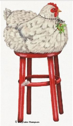 click here to view larger image of Christmas Hen (hand painted canvases)