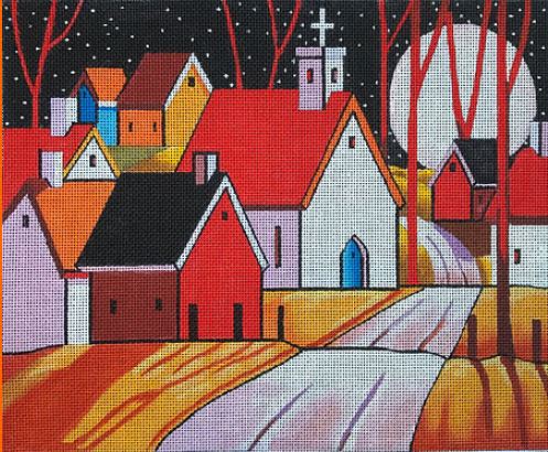 click here to view larger image of Roadway Town Noon (hand painted canvases)