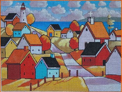 click here to view larger image of Lighthouse Town Roadway (hand painted canvases)