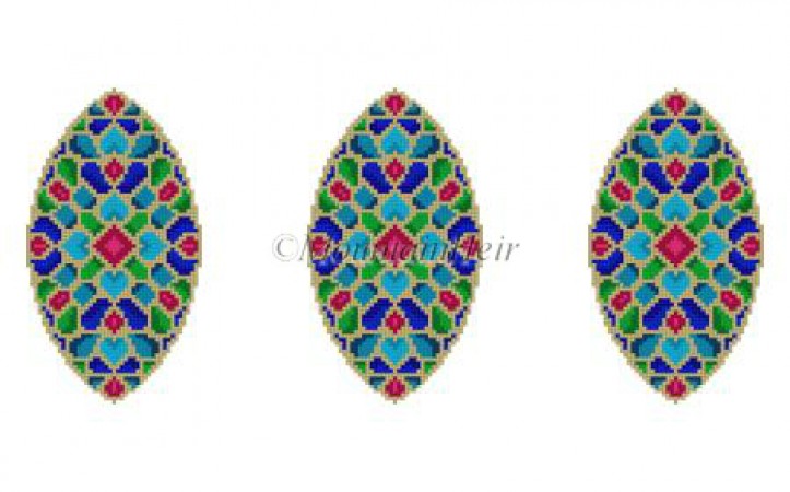 click here to view larger image of Jewels Triad Ornament (hand painted canvases)