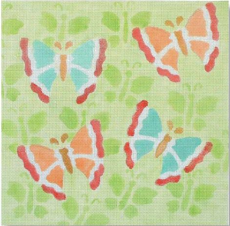 click here to view larger image of Butterflies on Butterflies (hand painted canvases)