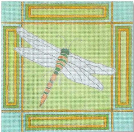 click here to view larger image of Dragonfly w/Border (hand painted canvases)