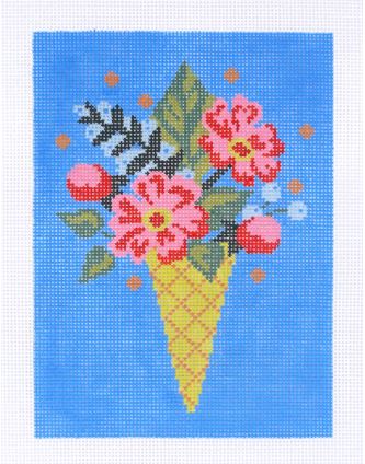 click here to view larger image of Flower Cone (hand painted canvases)