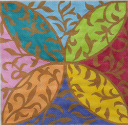 click here to view larger image of Leafy Arabesque (hand painted canvases)