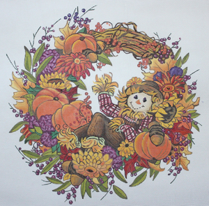 click here to view larger image of Fall Welcome Wreath (hand painted canvases)